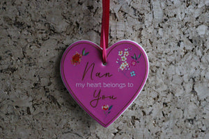 Nan porcelain heart hanging decoration