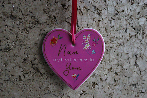 Nan porcelain heart hanging decoration