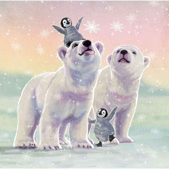 Christmas cards Polar bears & Penguins