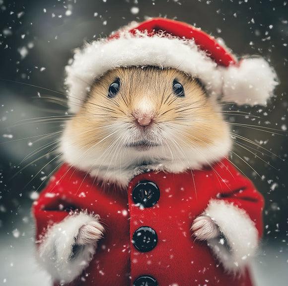 Christmas Card Santa Hamster