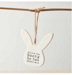 Follow the Bunny Ceramic  Sign